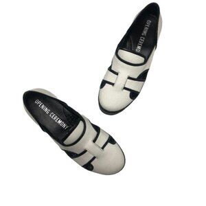 Women's Opening Ceremony Binx White Canvas Slip On Platform Sneakers Siz…